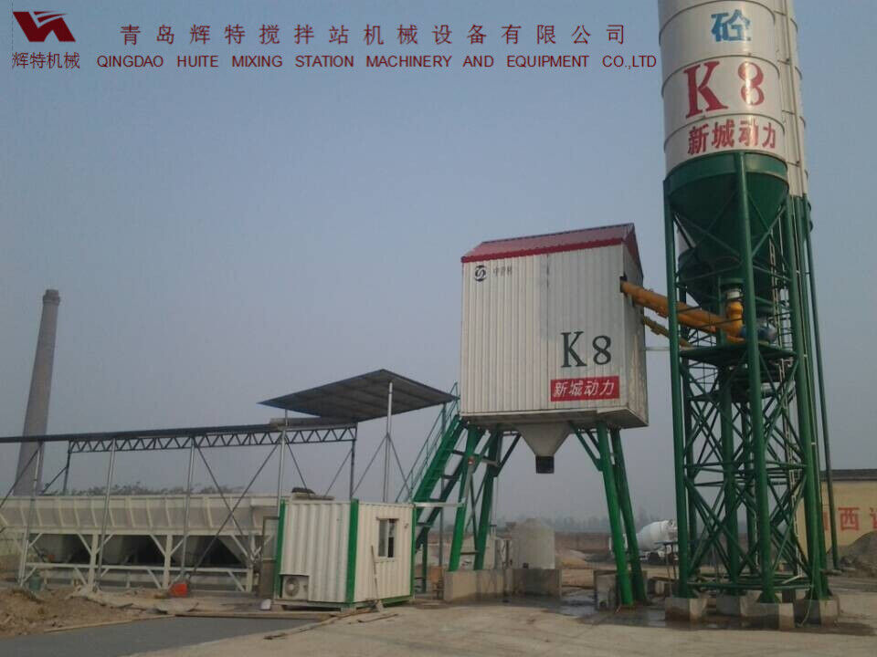 輝特混凝土攪拌站HZS50攪拌性能強，攪拌均勻、迅速，生產效率高